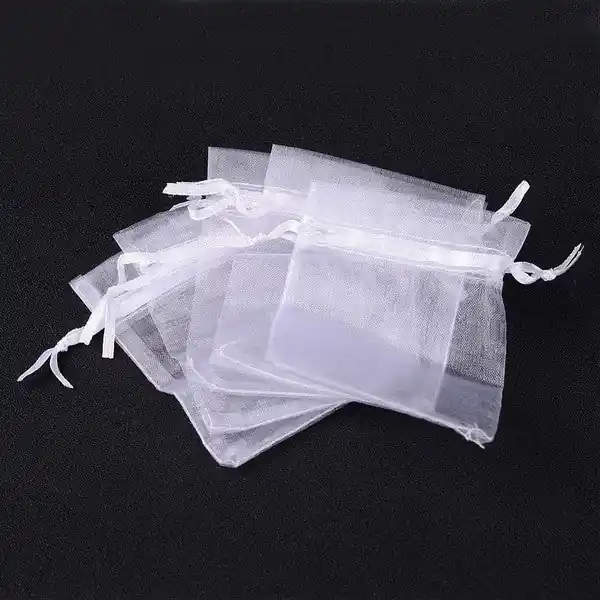 Pochettes organza - Lot de 100 - 7 * 9 cm Blanche Meilleure Qualité