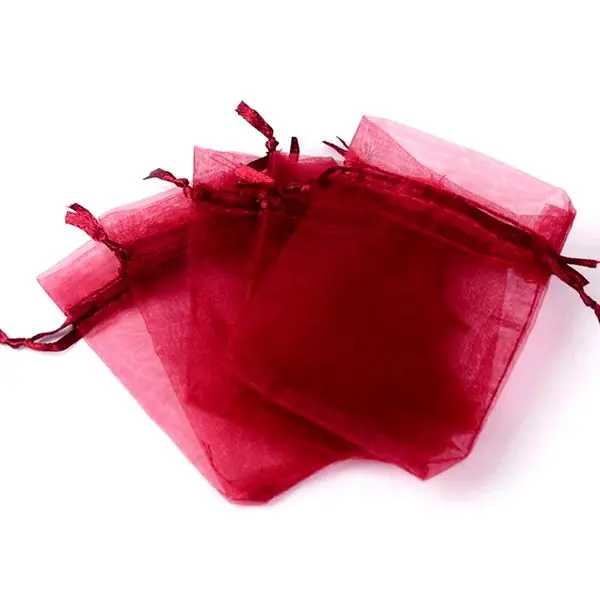 Pochettes organza - Lot de 100 - 7 * 9 cm Bordeaux Solde