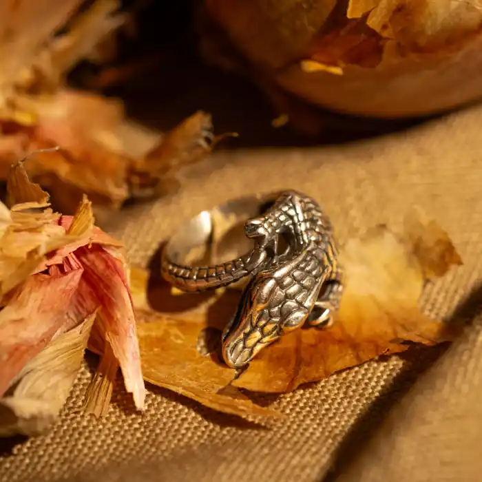 Quantité Limitée Bague crocodile en argent