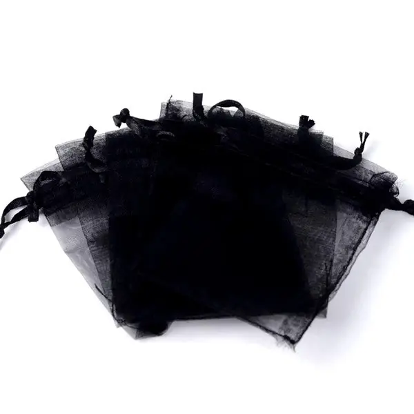 Commande En Gros Pochettes organza - Lot de 100 - 9 * 12 cm Noires