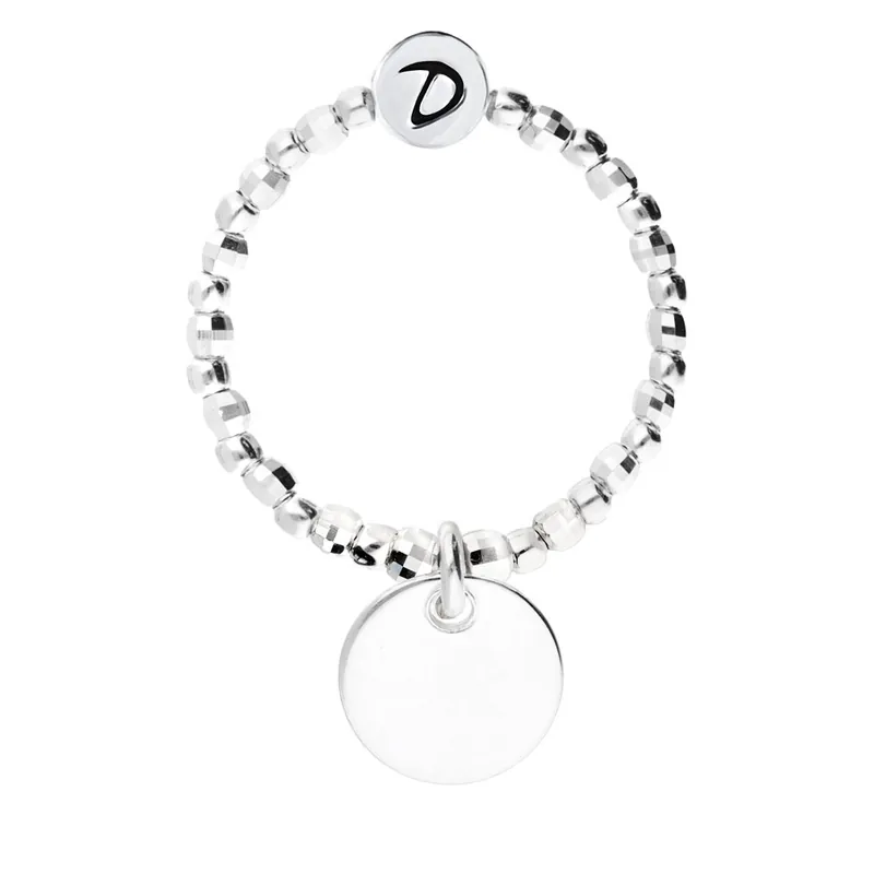 Vente Directe BAGUE ÉLASTIQUE SILVER PASTILLE Argent 925 Gravable