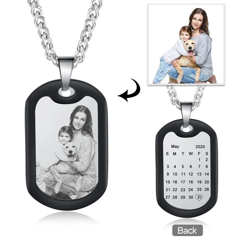 Vente Directe Collier Photo Personnalisé pour Lui Collier Homme