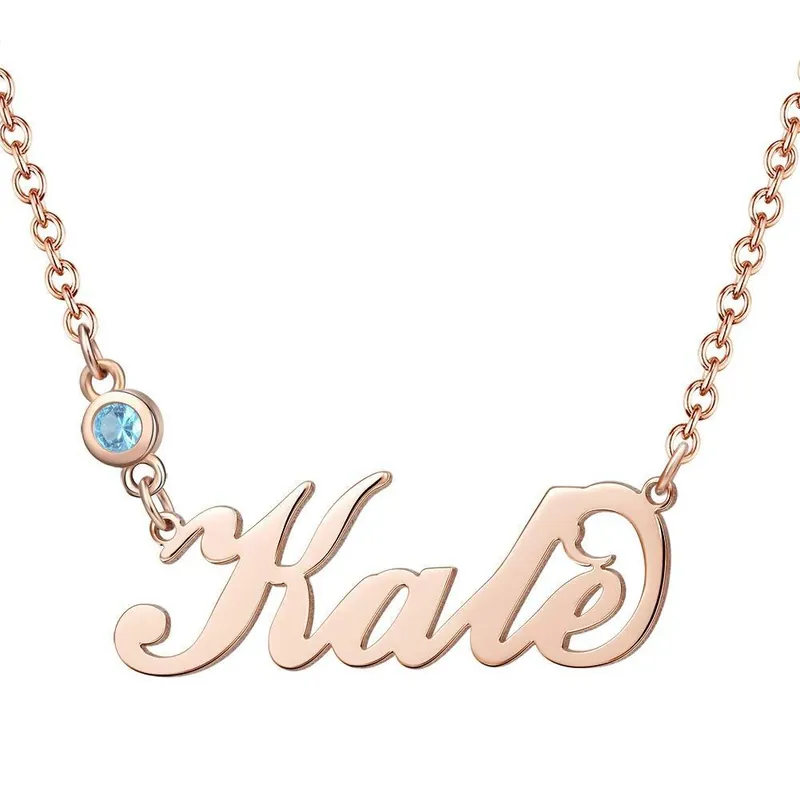 Collier Prénom Avecpierre naissance en Argent 925 Acheter En Ligne