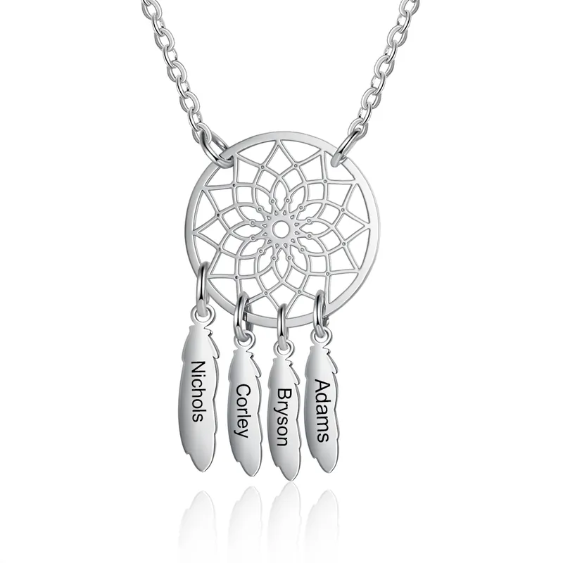 Usine Directe Collier Capteur de rêves 4 Prénom Personnalisé Attrape-Rêves