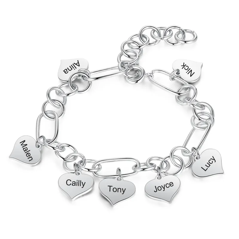 Premium Bracelet reglable Cœur 7 prénom personnalisé