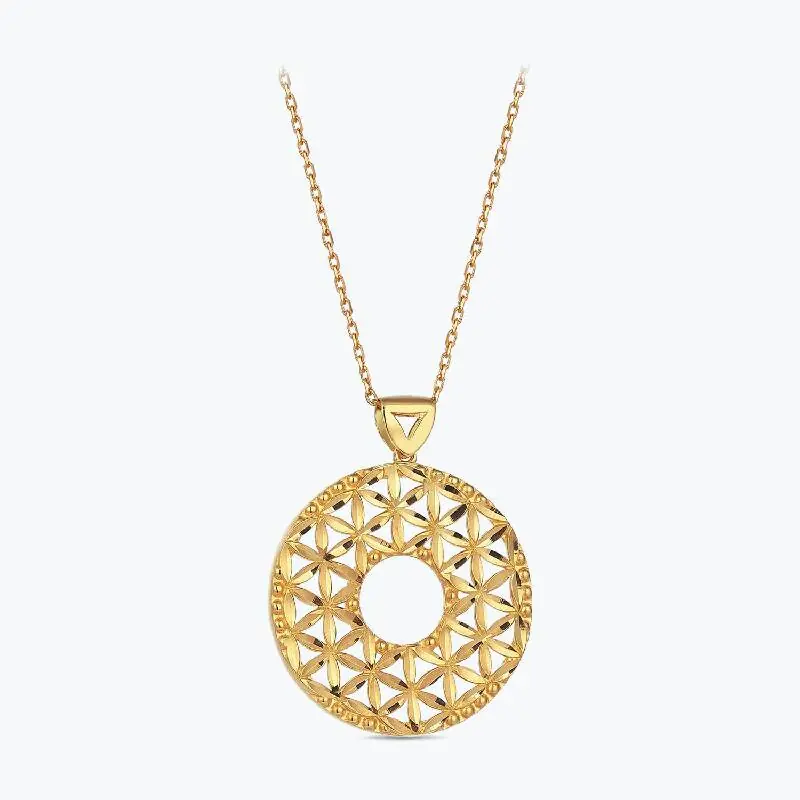 Soldes Collier Or Fleur de Vie 22K