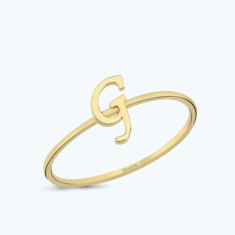 Original Bague Or Lettre G