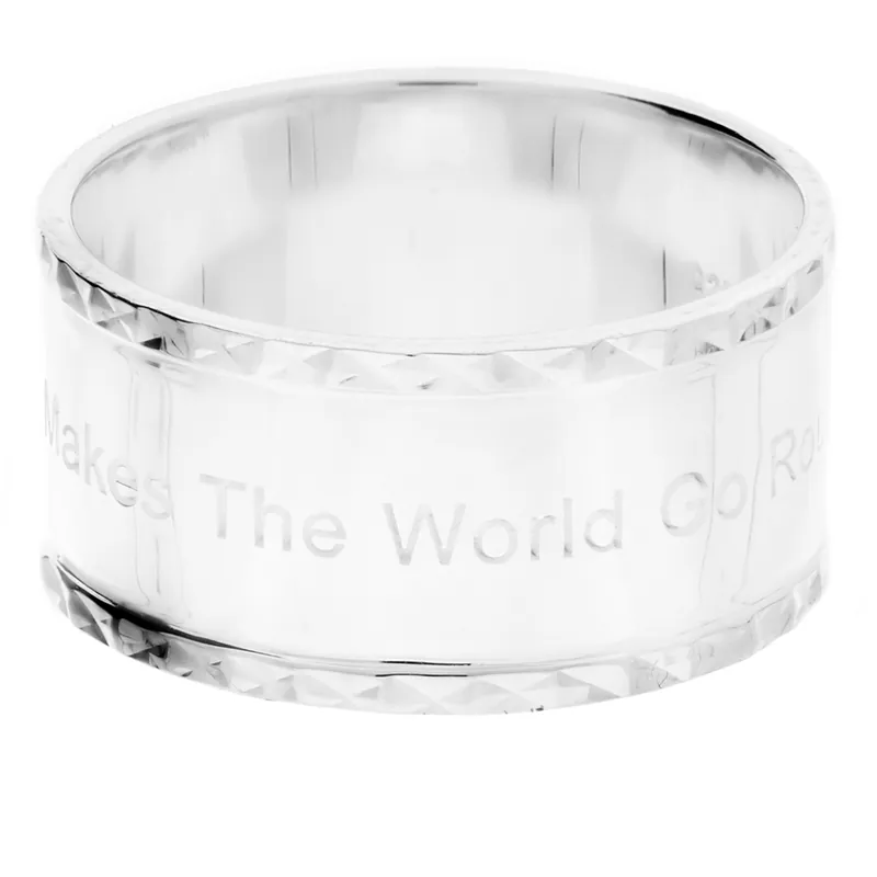 Tendance Bague en Argent 925 LOVE MAKES THE WORLD GO ROUND
