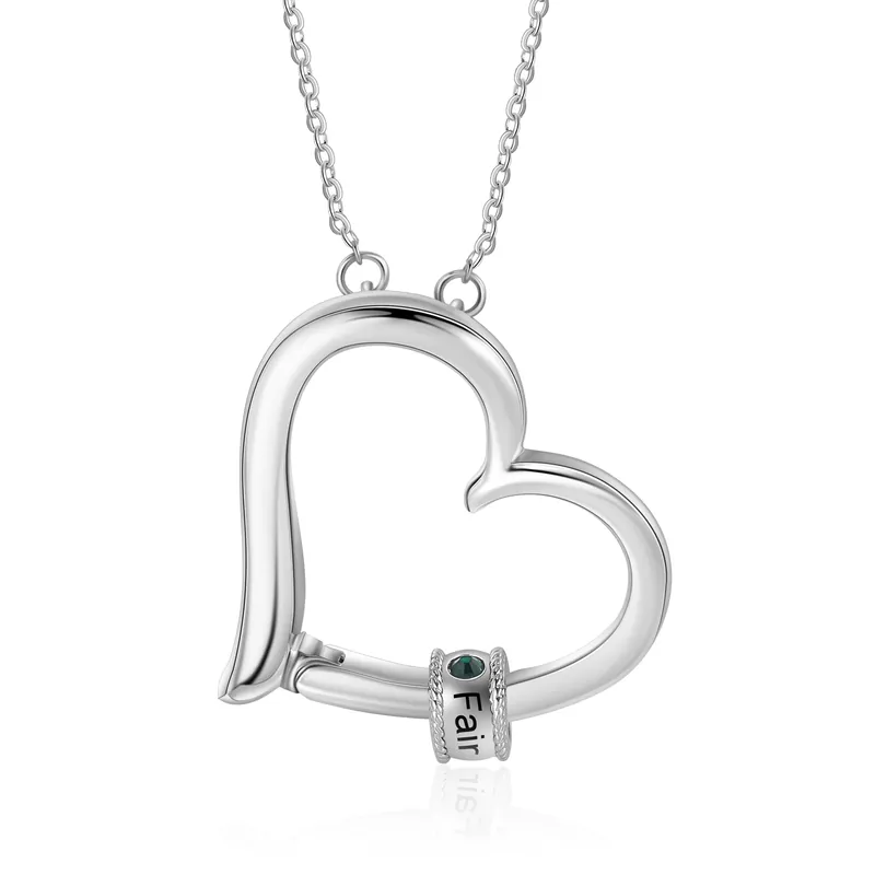 Nouvel Arrivage Collier 1 Prénom Personnalisé Pendentif Cœur avec 1 Pierre de Naissance