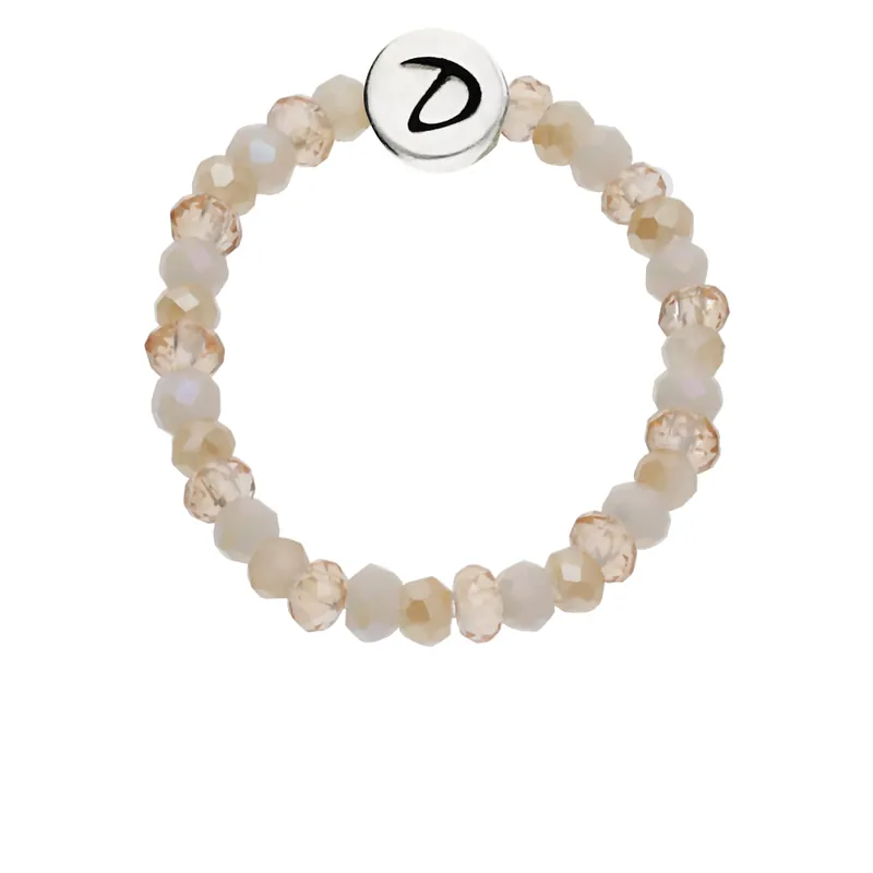 BAGUE ÉLASTIQUE PERLES BEIGE-ÉCRU Argent 925 Meilleur Choix