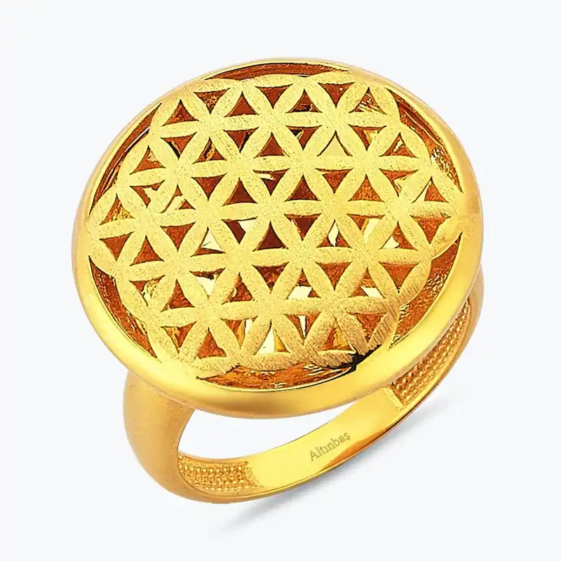 Bague Or Fleur de Vie 22K Usine Directe