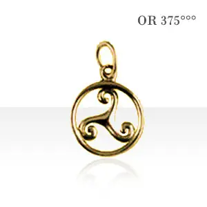 Retour Gratuit TRISKELL ENTOURAGE ROND T2 Or 375°°° | Or 9 carats | PENDENTIF TRISKEL | BIJOUX BRETONS | MADILAR