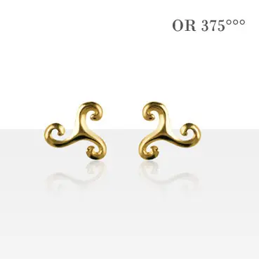Prix Promo Boucles d'oreilles Or 375°°° TRISKELL SIMPLE PM | Or à petit prix | BIJOUX BRETONS & CELTES | MADILAR