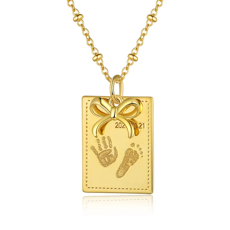Offre Limitée Collier Pendentif 1 Texte avec date et poids pour bébé