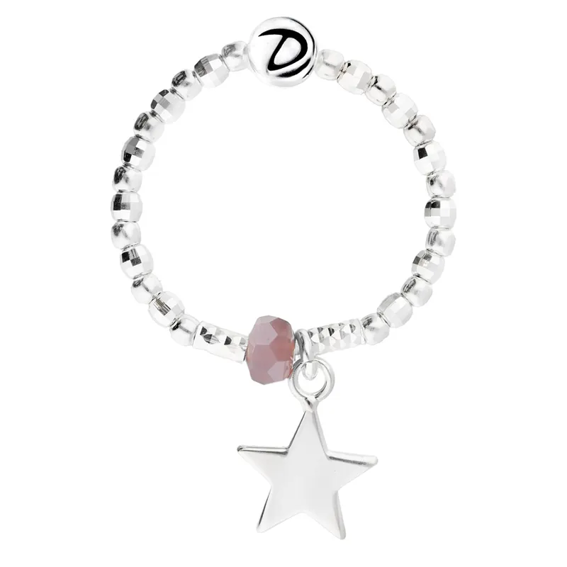Prix Réduit BAGUE ÉLASTIQUE PETITE ETOILE PERLE VIOLETTE