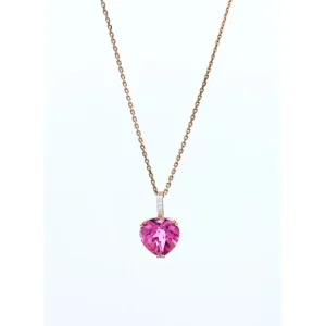 Populaire Pendentif "Royalia" Diamants 0,009/4 Topaze rose Or Rose 375/1000