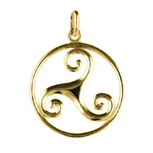 TRISKELL Plaqué Or ENTOURAGE ROND 5 | PENDENTIF TRISKEL | TRISKELE | BIJOUX BRETONS | MADILAR Top Qualité