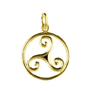 Acheter Direct TRISKELL Plaqué Or ENTOURAGE ROND 4 | PENDENTIF TRISKEL | TRISKELE | BIJOUX BRETONS | MADILAR
