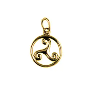 TRISKELL Plaqué Or ENTOURAGE ROND 2 | PENDENTIF TRISKEL | TRISKELE | BIJOUX BRETONS | MADILAR Prix Promo