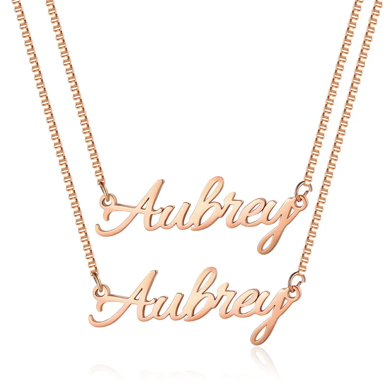 Achat Immédiat Collier 2 Prénoms Personnalisés Meilleur Cadeau Pour Vous