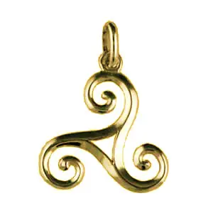 TRISKELL Plaqué Or AJOURE 4 | PENDENTIF TRISKEL | TRISKELE | BIJOUX BRETONS | MADILAR Premium