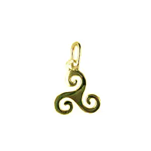 TRISKELL Plaqué Or PLAT 2 | PENDENTIF TRISKEL | TRISKELE | BIJOUX BRETONS | MADILAR Paiement Sécurisé