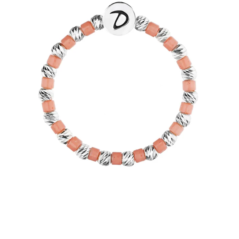 BAGUE ELASTIQUE FACETTÉE MIYUKI CORAIL CLAIR Offre Limitée