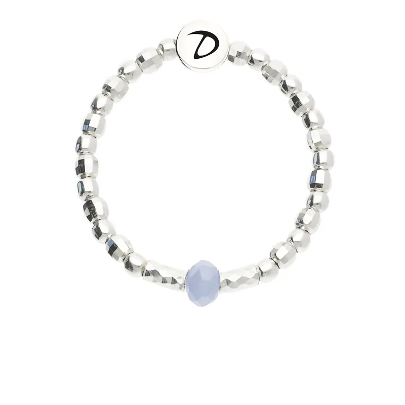 Bague Élastique Argent 925 Faro Bleu Pastel Nouvelle Collection
