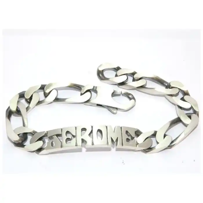 Gourmette Argent maille figaroprénom découpé Must-Have