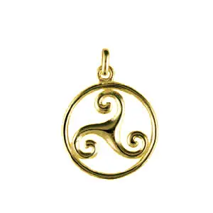 TRISKELL Or ENTOURAGE ROND 3 | Or 18 carats | PENDENTIF TRISKEL | BIJOUX BRETONS | MADILAR Livraison Express