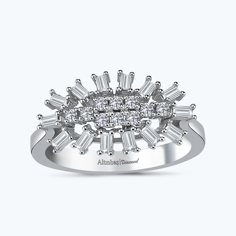 Quantité Limitée Bague Diamant Baguette