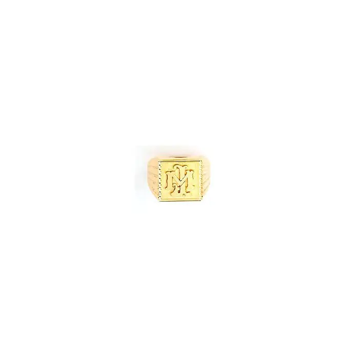 Acheter En Ligne Chevalière lapidée Or 750/1000e 14x14mm avec deux initiales comprises 5.50grs