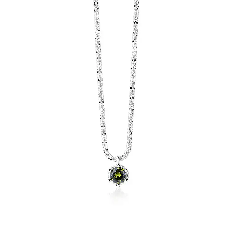 Prix Choc Collier en Argent 925 1 Pierre de Naissance