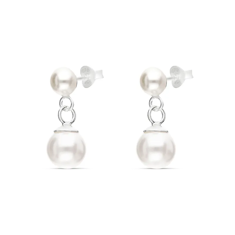 Satisfait Ou Remboursé BOUCLES PENDANTES PERLES NACRÉES 7MM