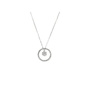 Achat Immédiat Pendentif Or Blanc 375/1000 En suspension Diamant 0,17ct