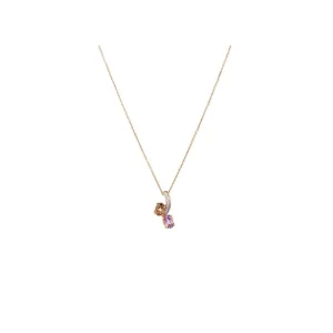 Solde Pendentif Or Rose 375/1000 Savage Garden Diamant 0,03ct Multipierres 0,78ct