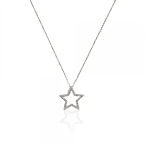 Acheter Direct Pendentif Or Blanc 375/1000 Stella Diamant 0,15ct