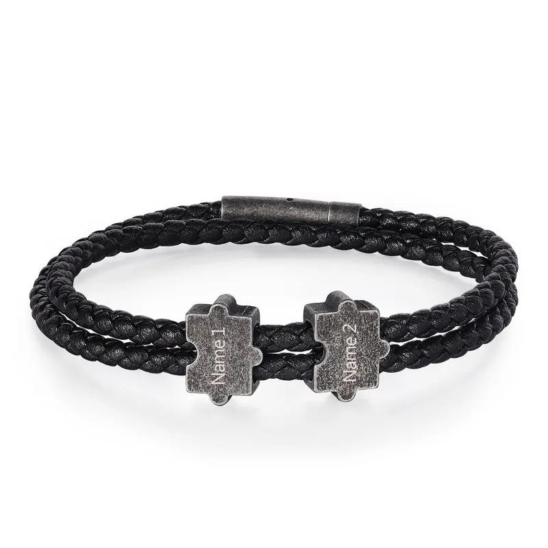 Nouvelle Collection Bracelet Homme 2-4 Prénoms Personnalisés