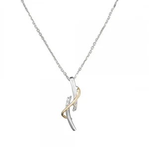 Acheter En Ligne Pendentif Or Bicolore 375/1000 Union et Diamant 0,02ct