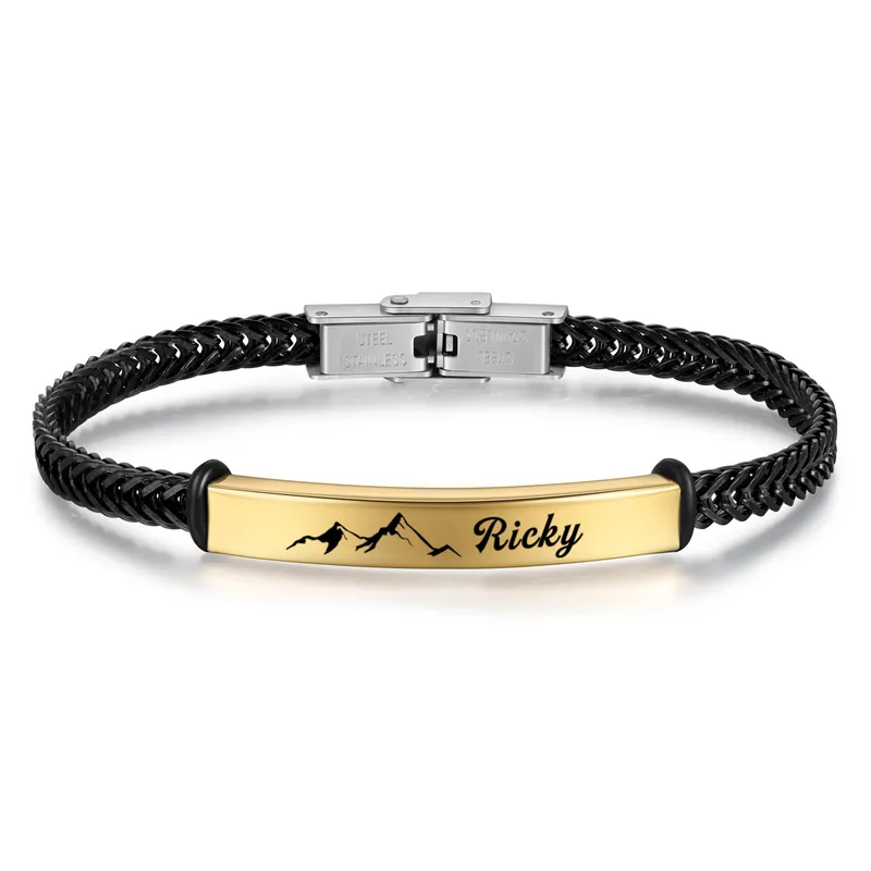 Bracelet inox 1 Prénom Personnalisé pour Homme Gros Lot