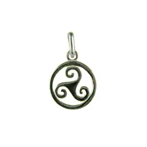TRISKELL Argent PLAT ENTOURAGE 2 | PENDENTIF TRISKEL | TRISKELE | BIJOUX BRETONS | MADILAR Fait Main