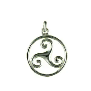 TRISKELL Argent ENTOURAGE ROND 3 | PENDENTIF TRISKEL | TRISKELE | BIJOUX BRETONS | MADILAR Meilleur Prix