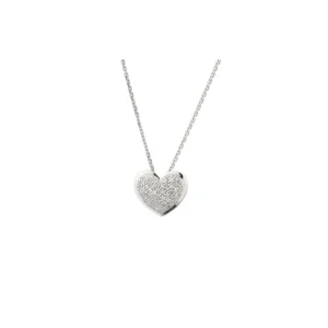 Achat Immédiat Pendentif Or Blanc 375/1000 Love Diamant: 0,08ct/46