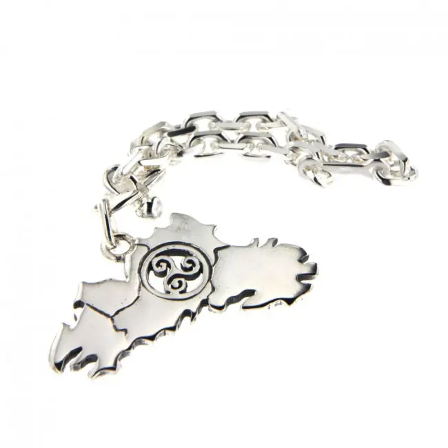 Premium Porte-clés Argent CARTE DE BRETAGNE | BIJOUX BRETONS & CELTES | MADILAR