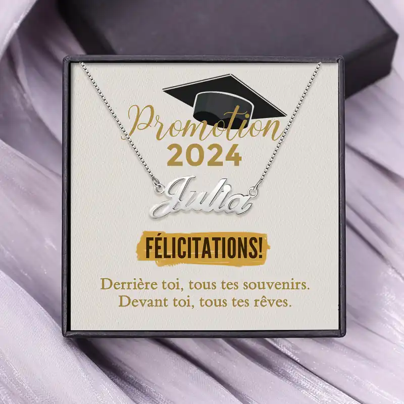 Vente Flash Collier Diplômé 2024 Prénom Personnalisé Cadeau de Graduation avec carte