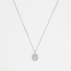 Soldes Pendentif Or Blanc 375/1000 "Miroir"