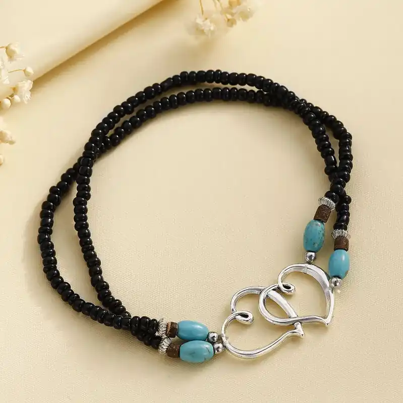 Bracelet de cheville Bohème avec Coeur et Perles pour Femmes | Jessemade Nouveauté