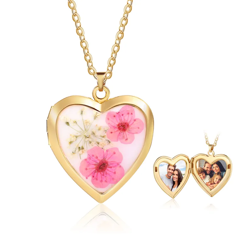 Commande En Gros Collier Coeur Collier Personnalisé avec 2 Photos Collier Personnalisé | Jessemade