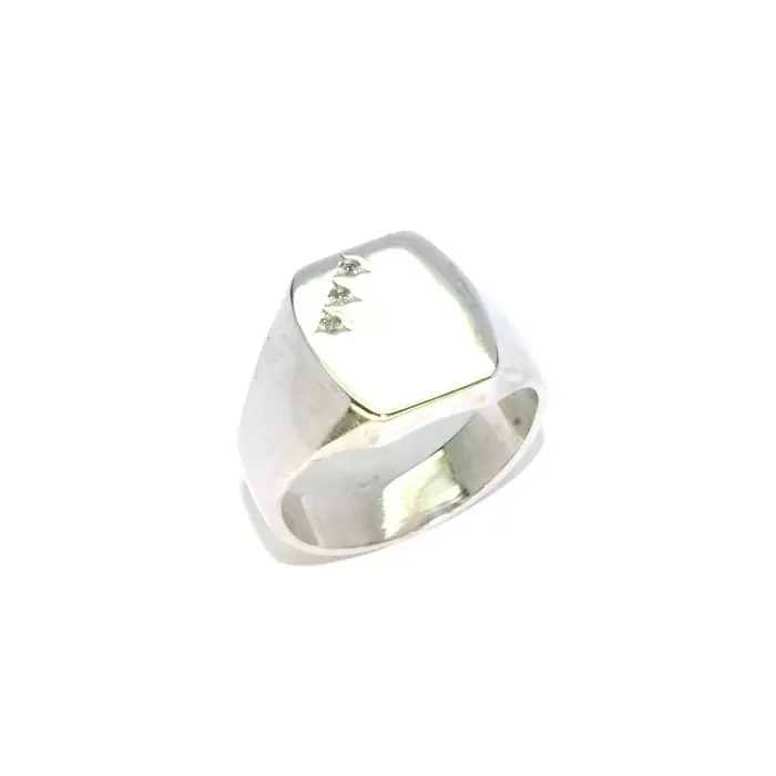 Super Prix chevalière argent massif avec diamants