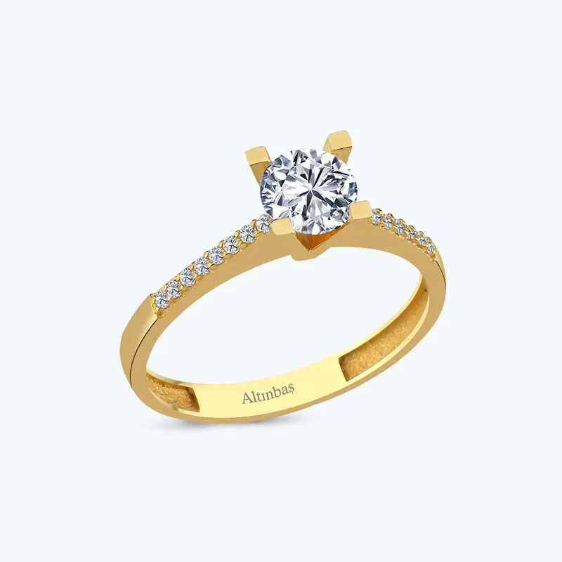 Garantie Incluse Bague Or Solitaire